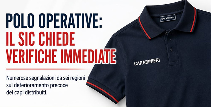 Segnalazioni concernenti il precoce deterioramento delle polo operative distribuite al personale dell’Arma dei Carabinieri