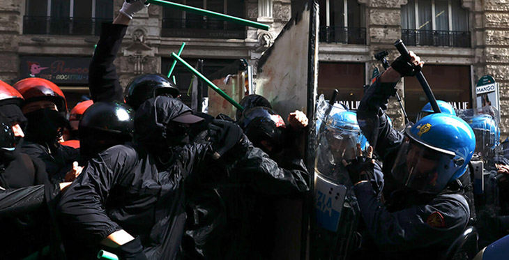 Roma, violenza in piazza contro le Forze dell’Ordine. Basta aggressioni, il Decreto Sicurezza è necessario