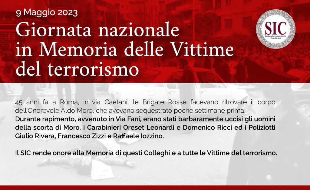 9 Maggio 2023, Giornata nazionale in Memoria delle Vittime del Terrorismo
